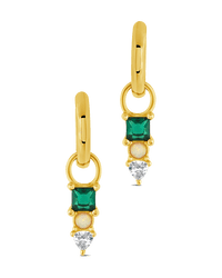 Harmony CZ & Opal Charm Hoop Earrings - Sterling Forever