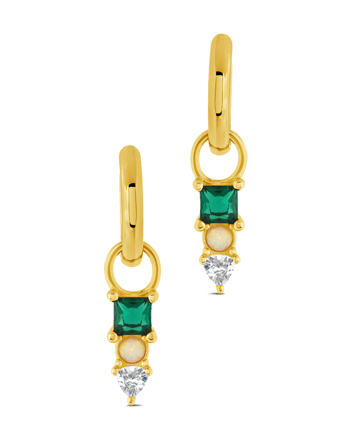 Harmony CZ & Opal Charm Hoop Earrings