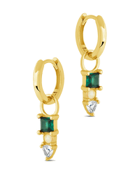 Harmony CZ & Opal Charm Hoop Earrings - Sterling Forever