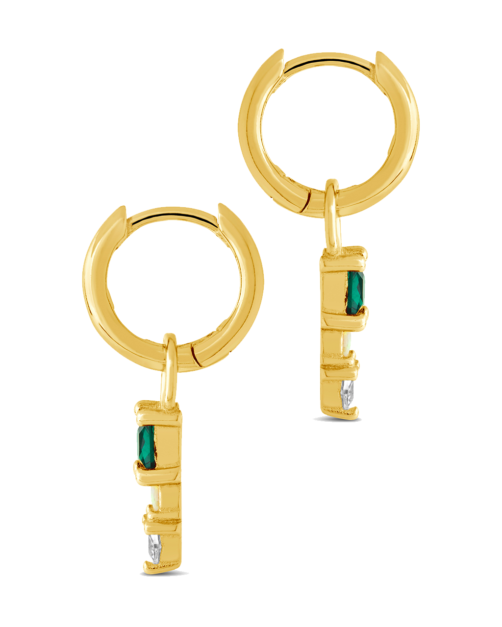 Harmony CZ & Opal Charm Hoop Earrings