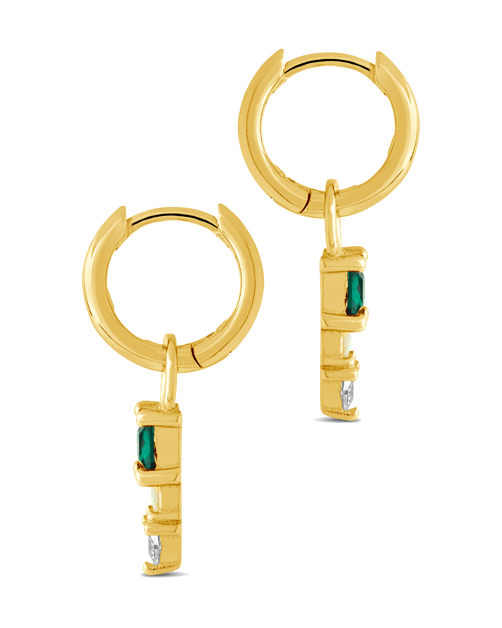 Harmony CZ & Opal Charm Hoop Earrings - Sterling Forever