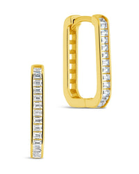 Piper CZ Rectangle Hoop Earrings - Sterling Forever