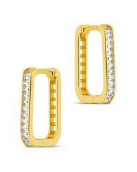 Piper CZ Rectangle Hoop Earrings - Sterling Forever