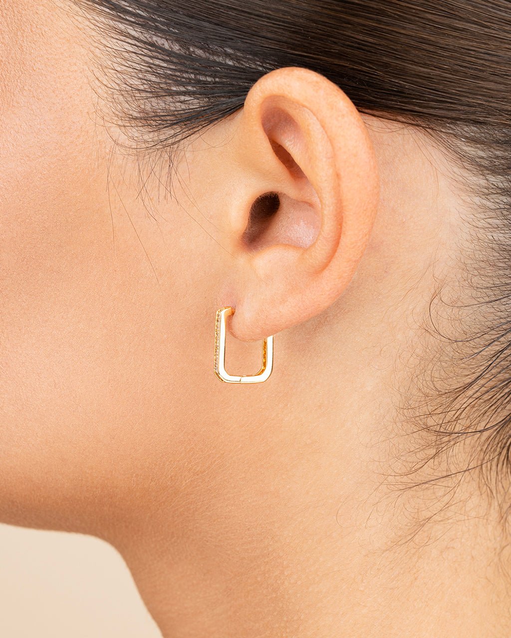Piper CZ Rectangle Hoop Earrings - Sterling Forever