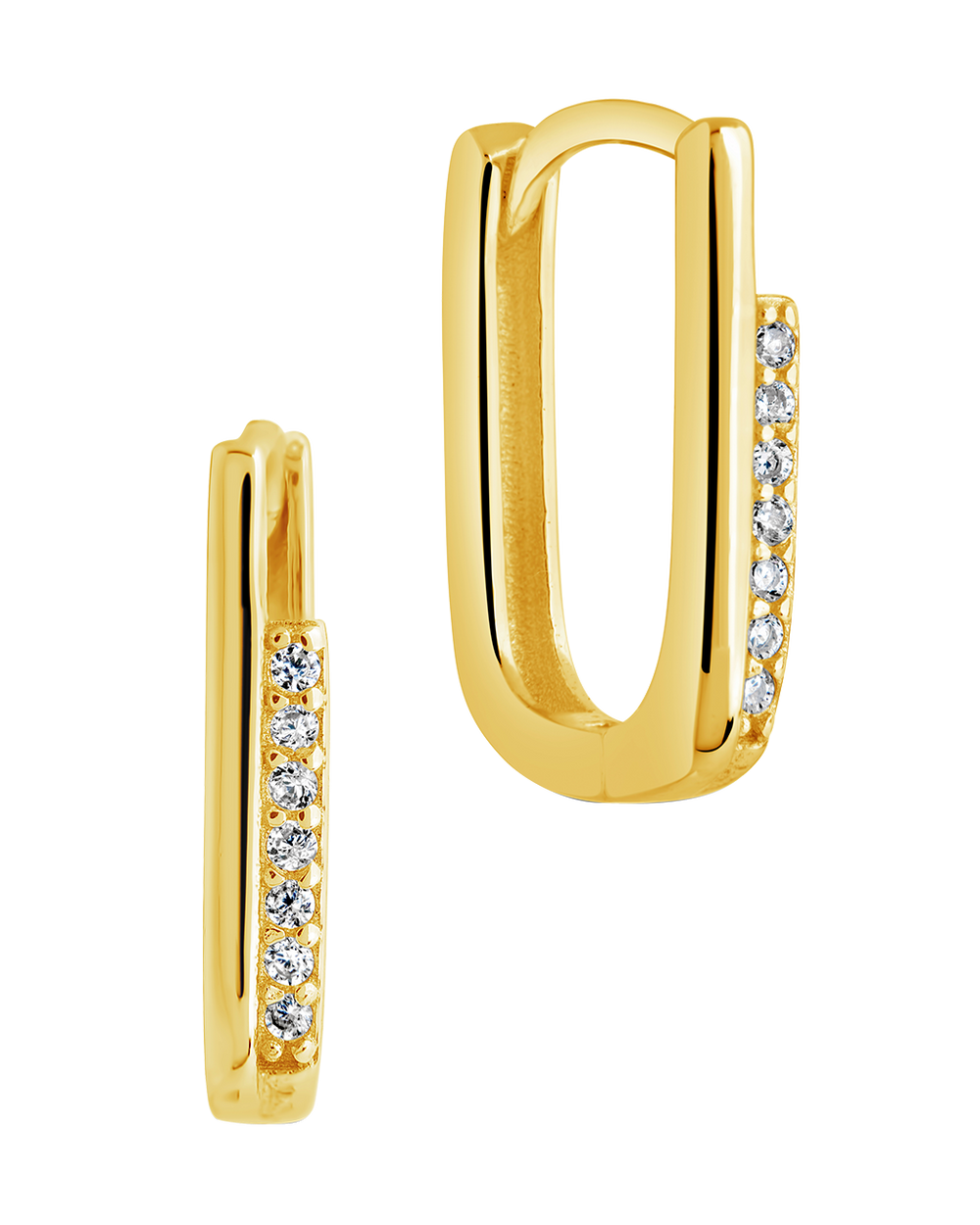 Nadine CZ Rectangle Hoop Earrings