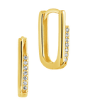 Nadine CZ Rectangle Hoop Earrings - Sterling Forever