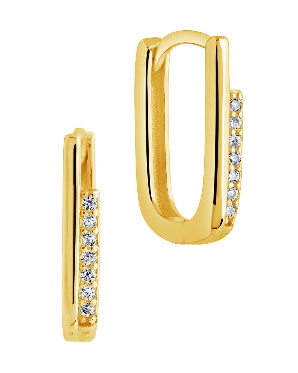 Nadine CZ Rectangle Hoop Earrings
