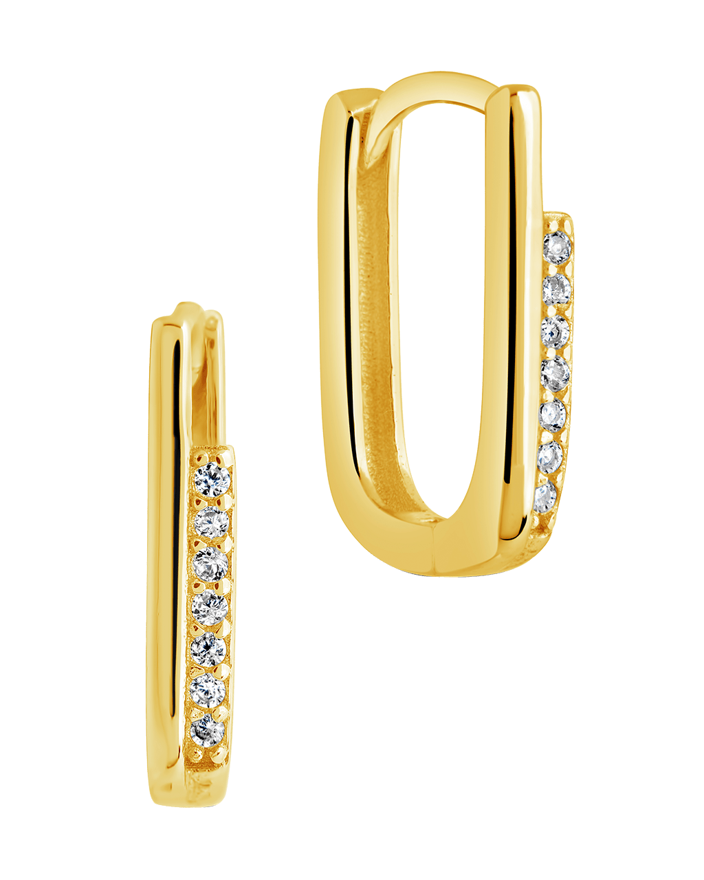 Nadine CZ Rectangle Hoop Earrings - Sterling Forever