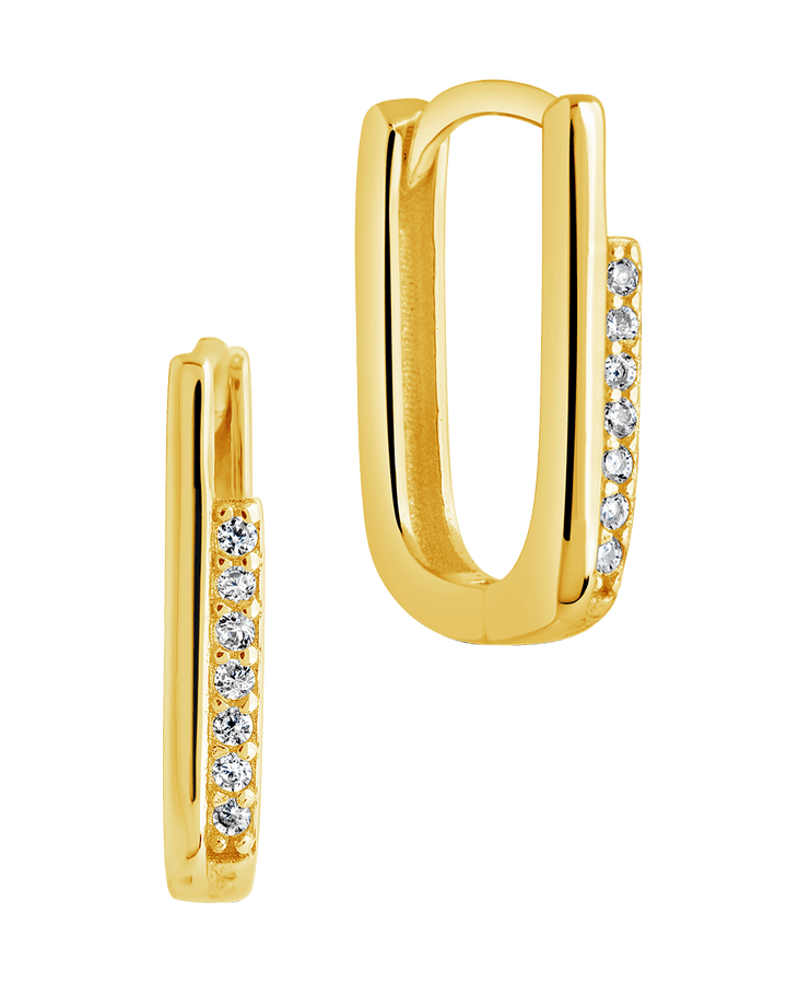 Nadine CZ Rectangle Hoop Earrings