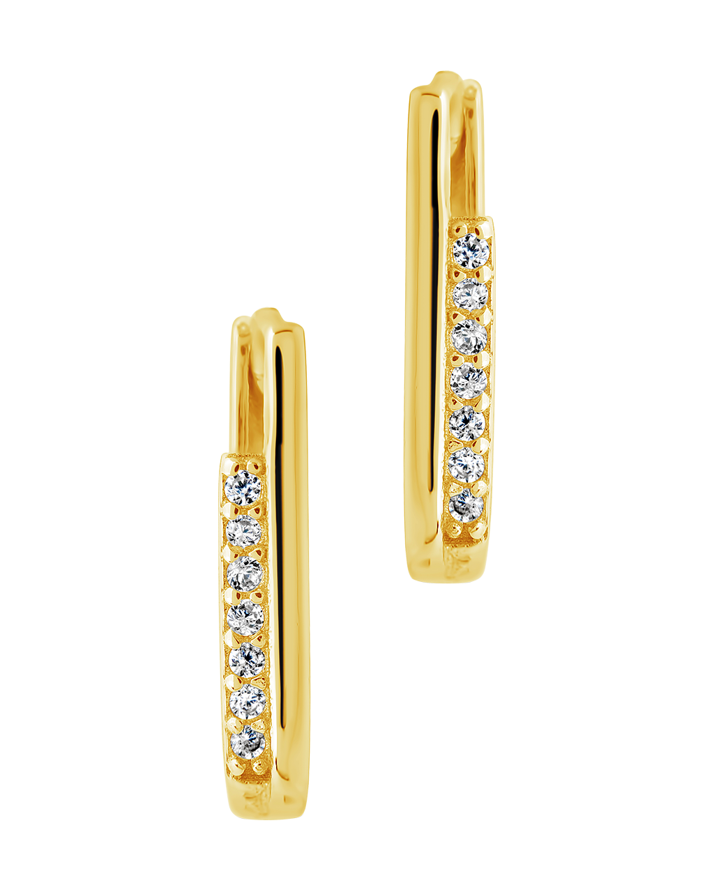 Nadine CZ Rectangle Hoop Earrings