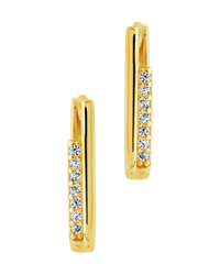 Nadine CZ Rectangle Hoop Earrings - Sterling Forever