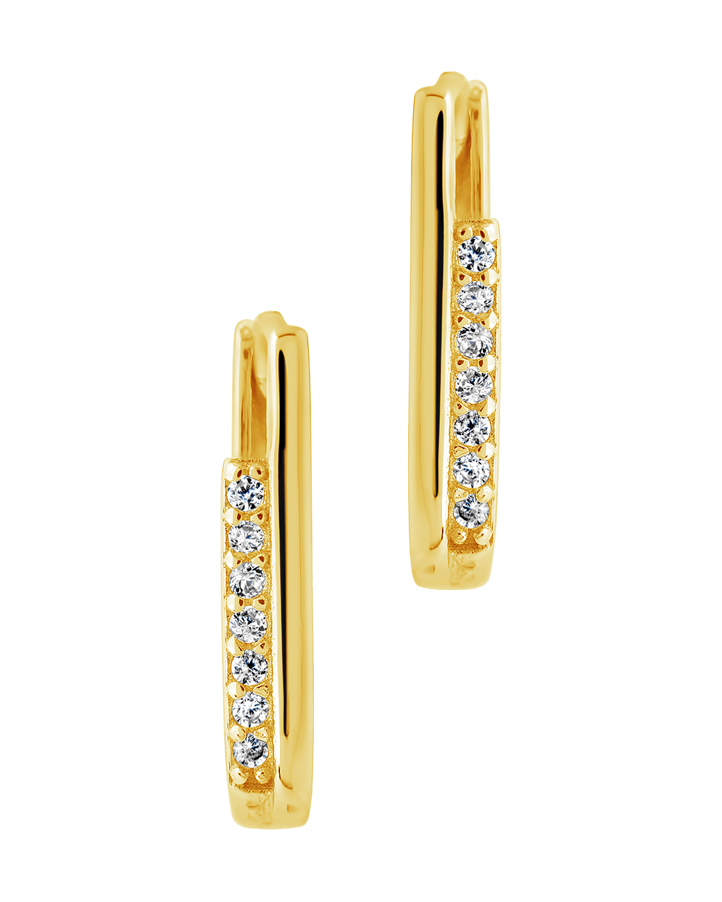 Nadine CZ Rectangle Hoop Earrings - Sterling Forever
