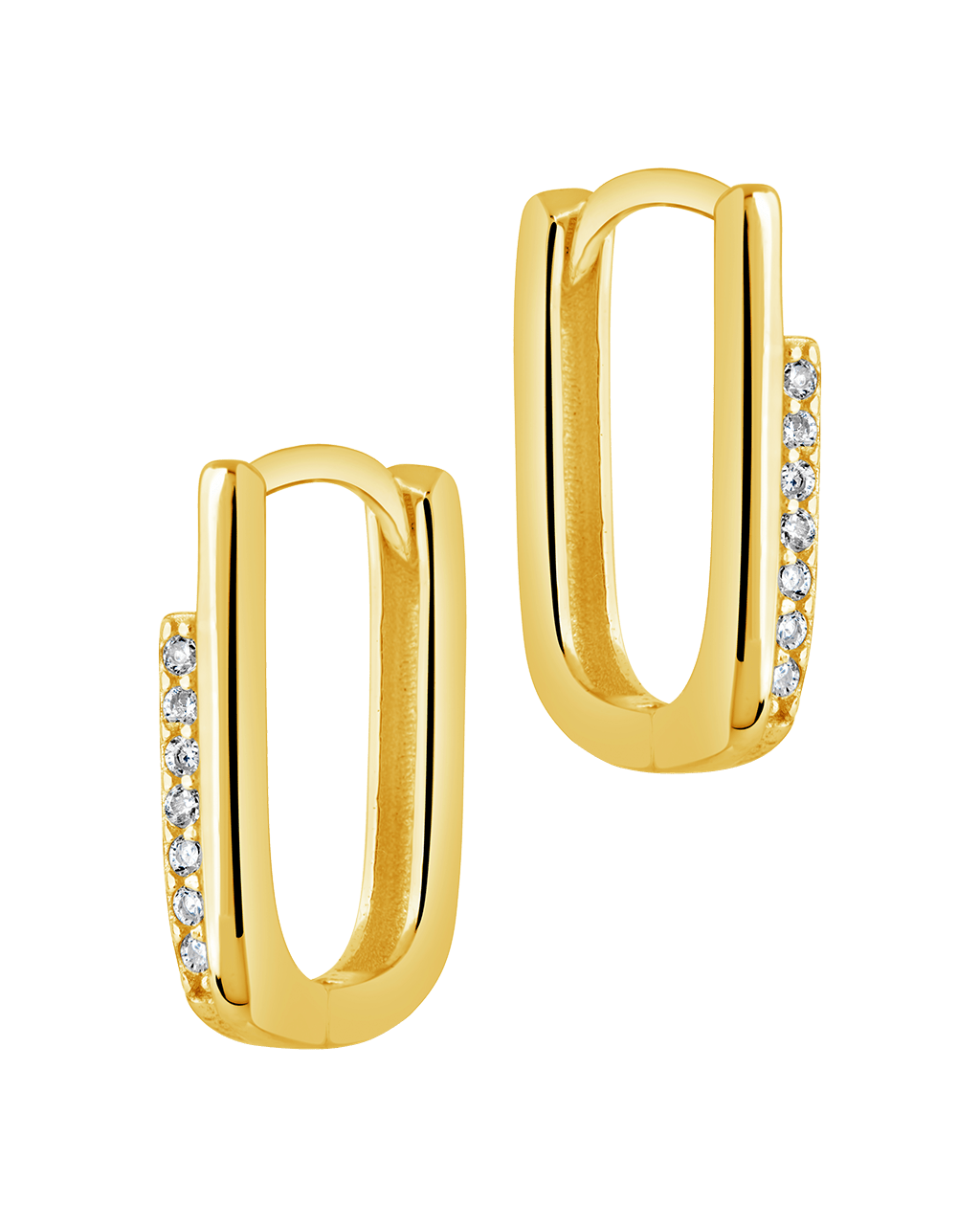 Nadine CZ Rectangle Hoop Earrings - Sterling Forever