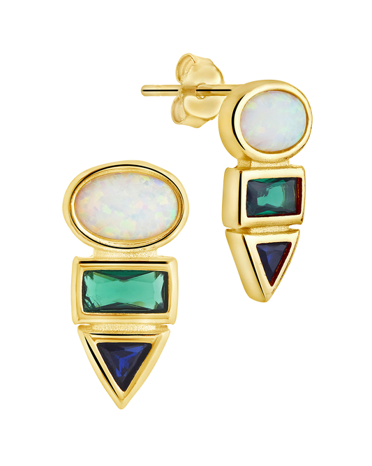Lana Opal & CZ Drop Stud Earrings