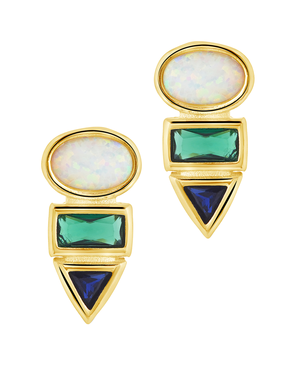 Lana Opal & CZ Drop Stud Earrings