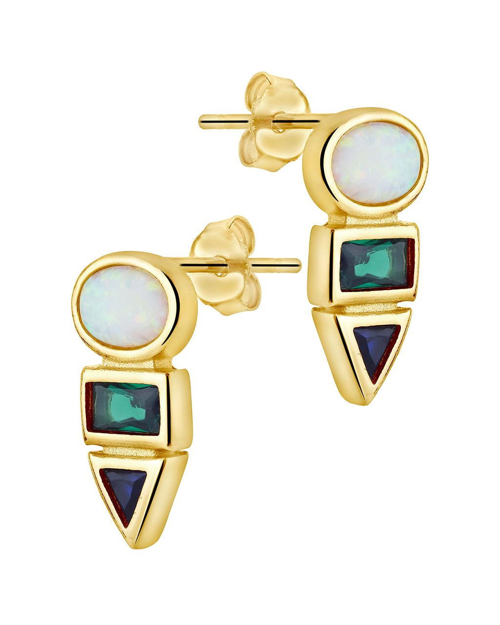 Lana Opal & CZ Drop Stud Earrings