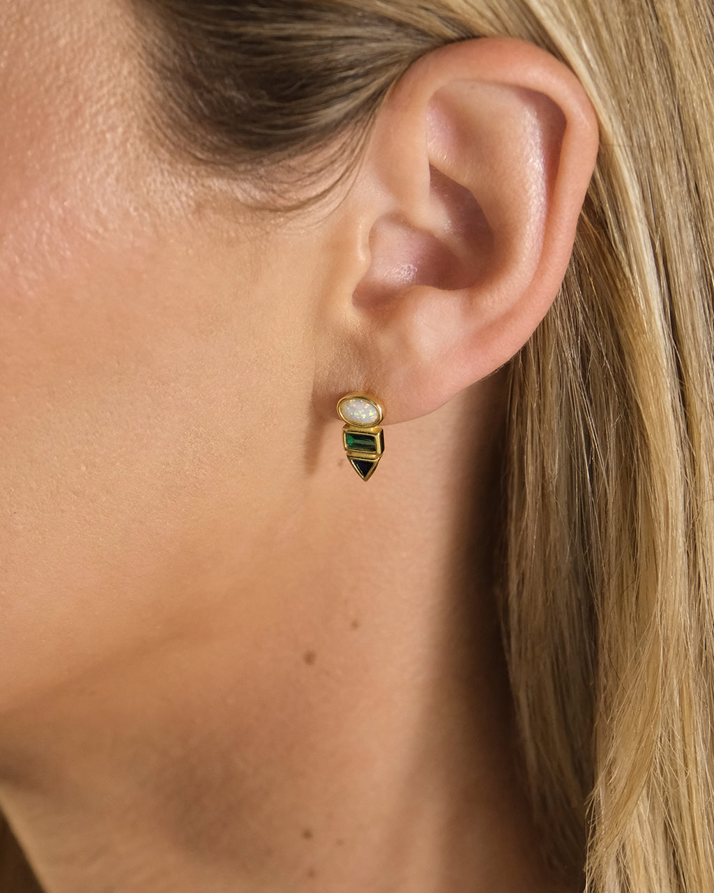 Lana Opal & CZ Drop Stud Earrings