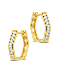 Dani CZ Geometric Micro Hoop Earrings - Sterling Forever
