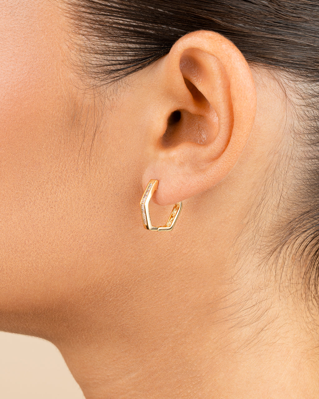 Dani CZ Geometric Micro Hoop Earrings