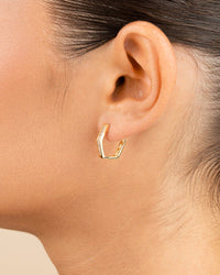 Dani CZ Geometric Micro Hoop Earrings - Sterling Forever