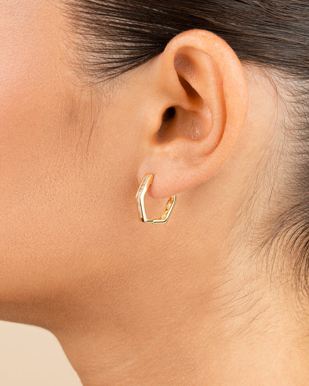 Dani CZ Geometric Micro Hoop Earrings - Sterling Forever