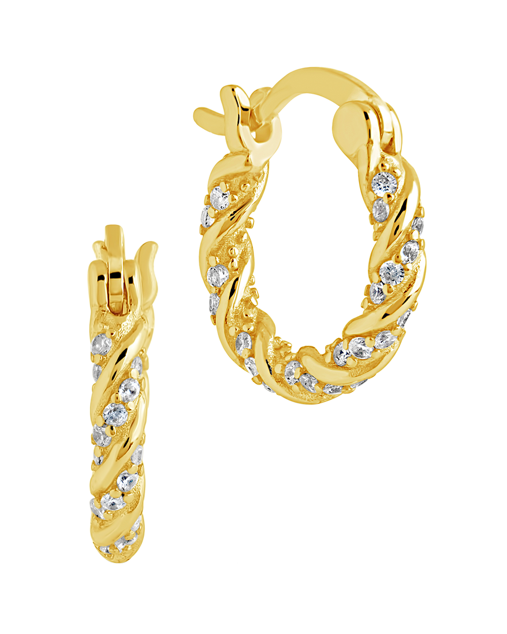 Ruthie CZ Twist Hoop Earrings