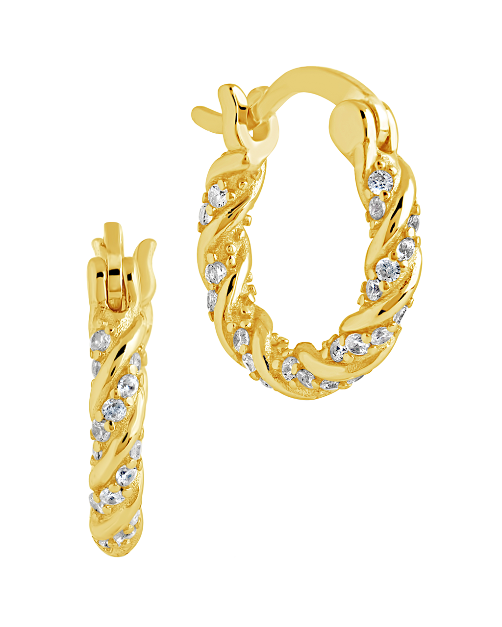 Ruthie CZ Twist Hoop Earrings