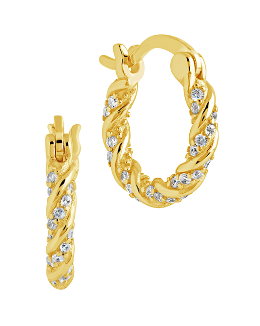 Ruthie CZ Twist Hoop Earrings