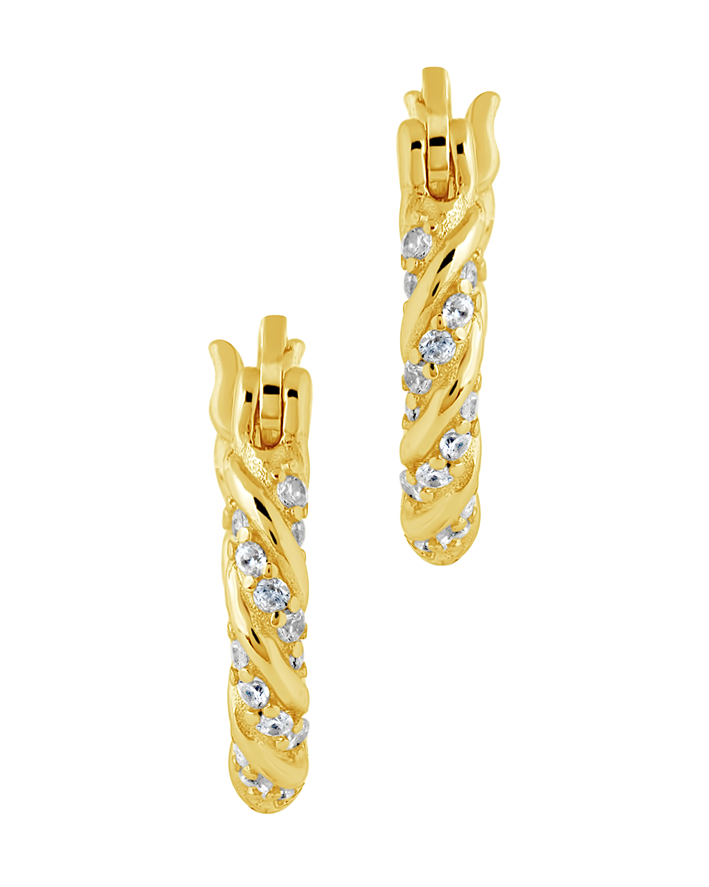 Ruthie CZ Twist Hoop Earrings
