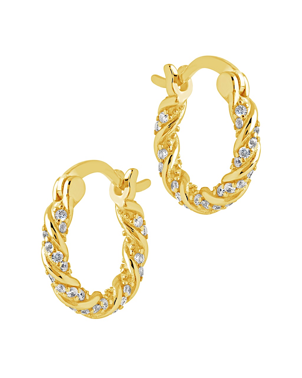 Ruthie CZ Twist Hoop Earrings