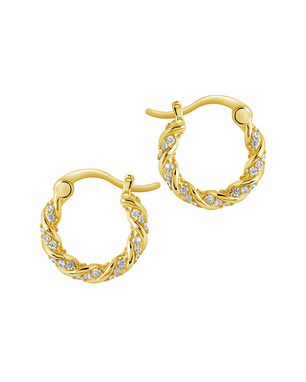 Ruthie CZ Twist Hoop Earrings