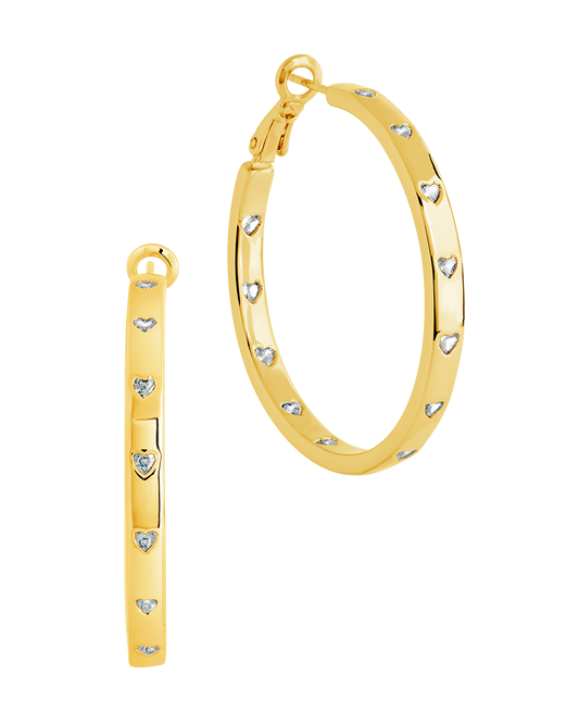 Thin CZ Station Hoop Earrings