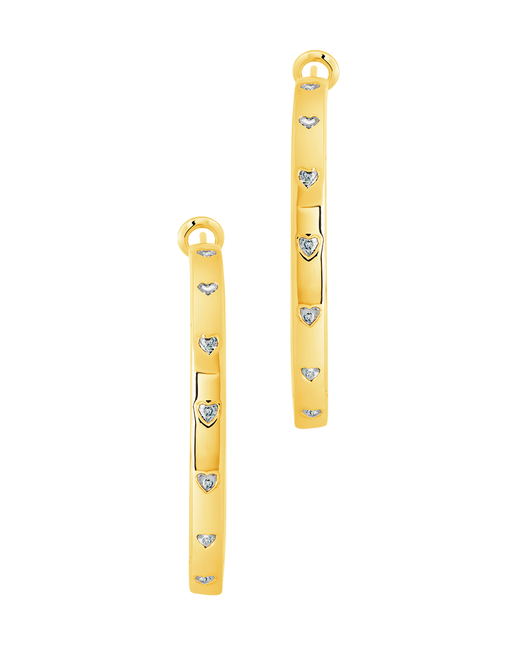 Thin CZ Station Hoop Earrings