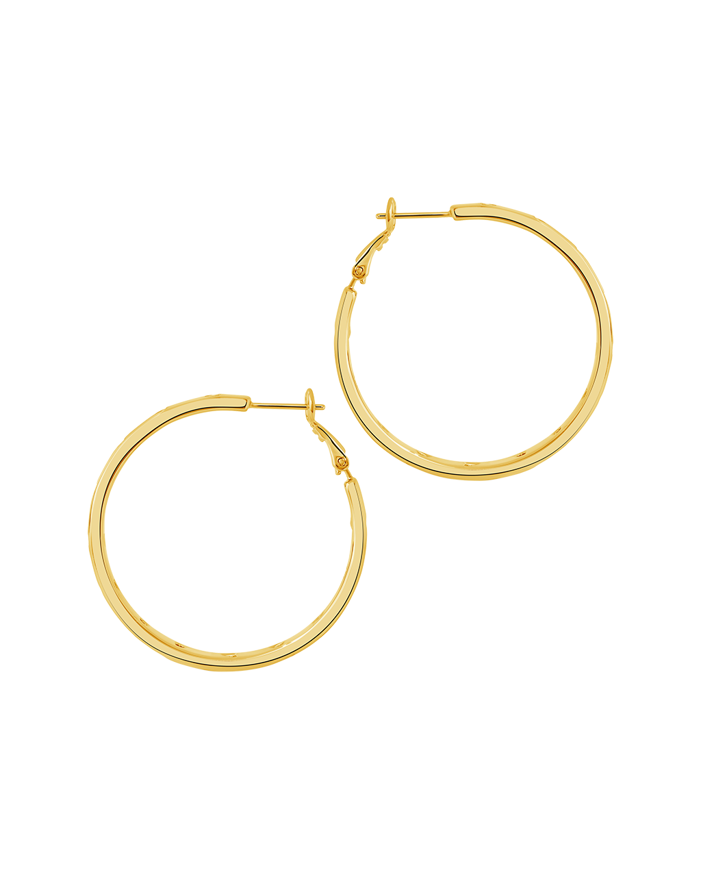 Thin CZ Station Hoop Earrings