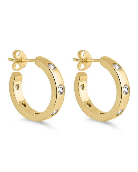 Molly CZ Studded Micro Hoops