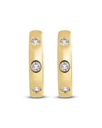 Molly CZ Studded Micro Hoops - Sterling Forever