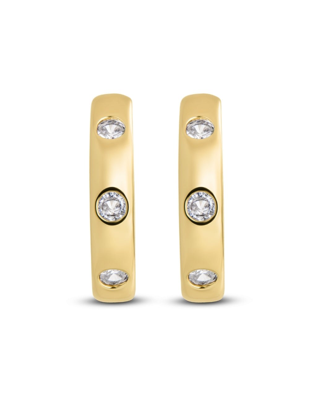 Molly CZ Studded Micro Hoops - Sterling Forever
