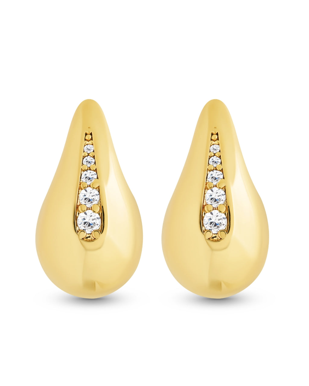 Callie CZ Teardrop Polished Earring