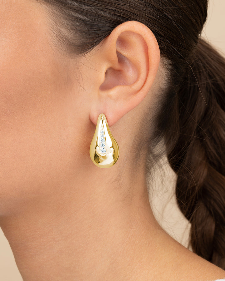 Callie CZ Teardrop Polished Earring