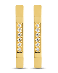 Aria Geometric CZ Micro Hoop Earrings - Sterling Forever