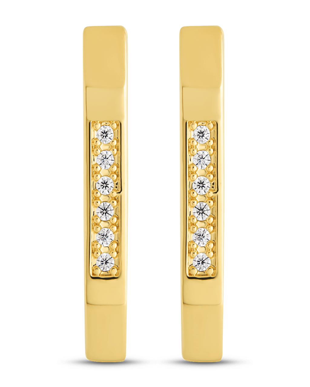 Aria Geometric CZ Micro Hoop Earrings - Sterling Forever