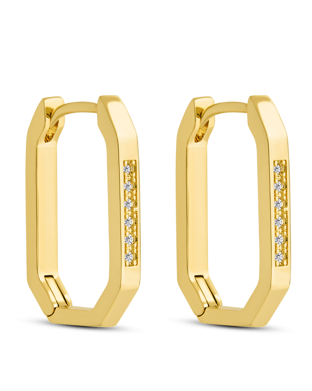 Aria Geometric CZ Micro Hoop Earrings