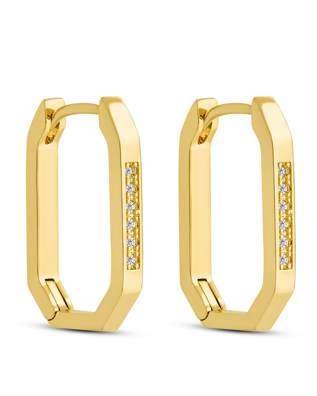 Aria Geometric CZ Micro Hoop Earrings - Sterling Forever