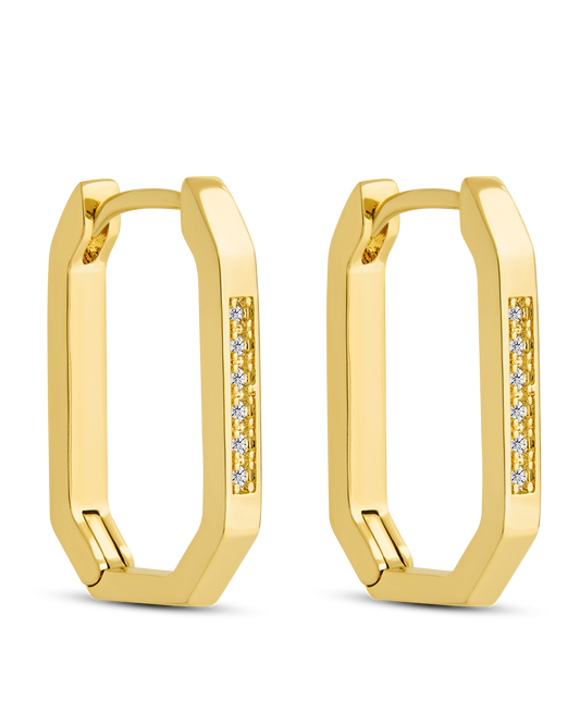 Aria Geometric CZ Micro Hoop Earrings