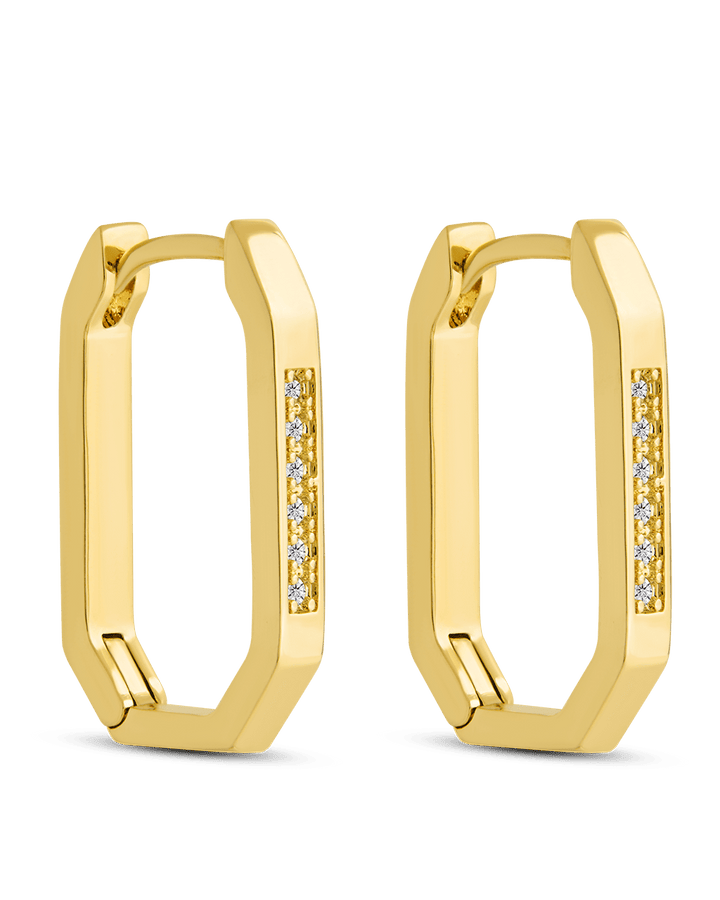 Aria Geometric CZ Micro Hoop Earrings