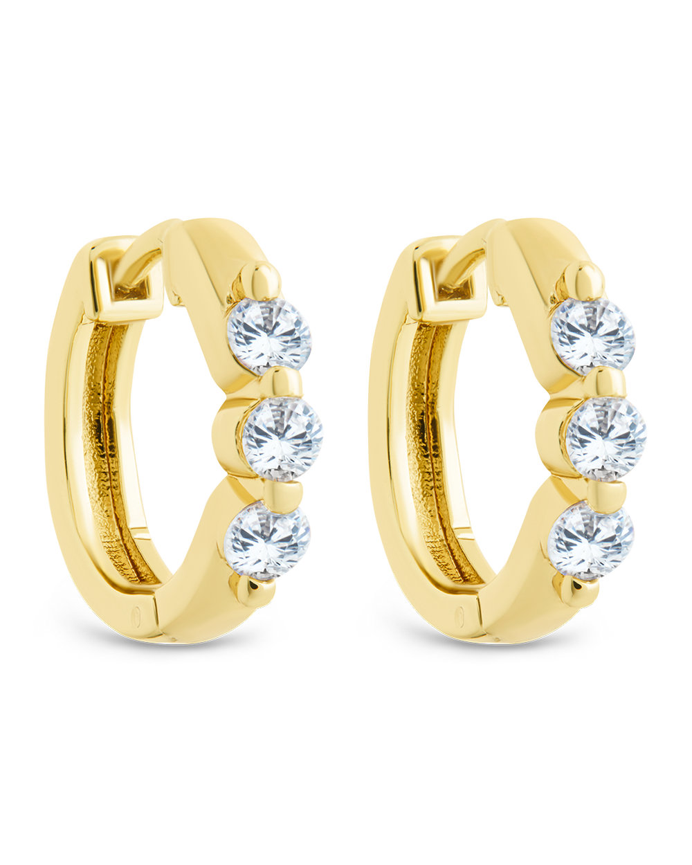 Normani CZ Polished Micro Hoop Earrings