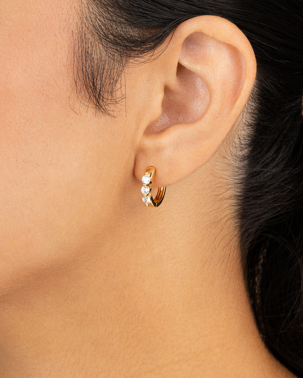 Normani CZ Polished Micro Hoop Earrings