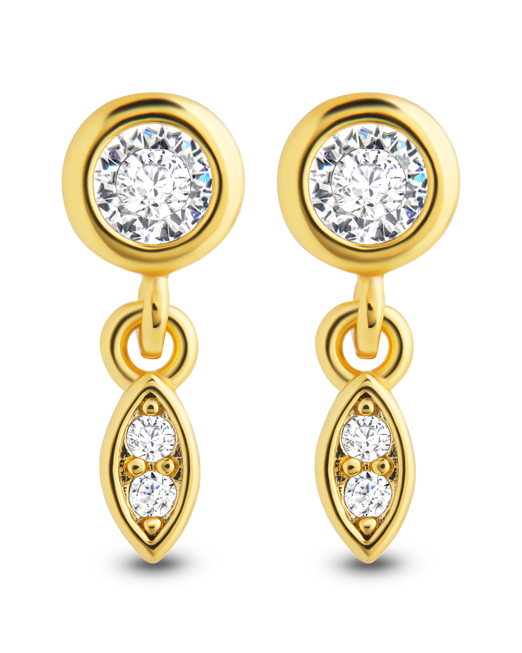 Bezel Set CZ Alice Drop Studs