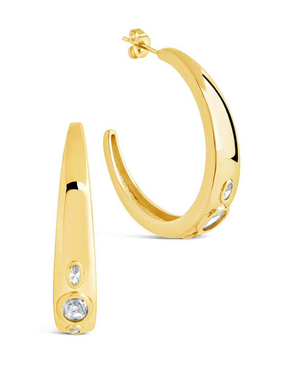 Soren Oval CZ Statement Hoops