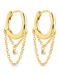 Kathleen CZ Chain Drop Hoop Earrings